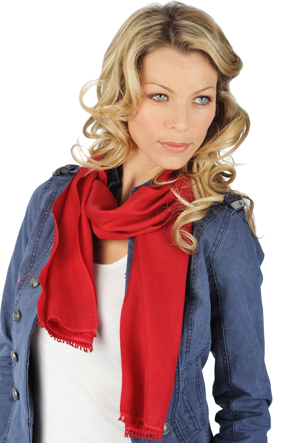Cashmere & Silk ladies shawls scarva cerise 170x25cm